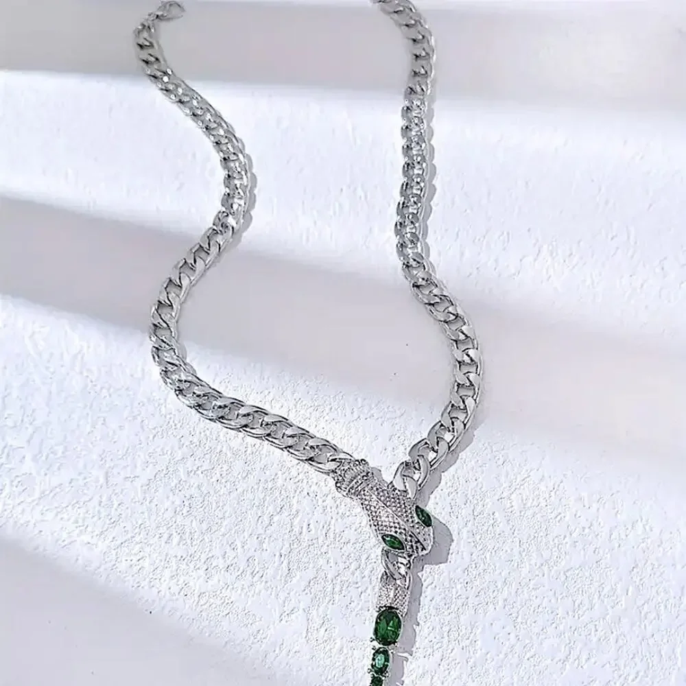 Stainless Steel Snake Choker Necklace Chain Link Sterling Silver Plated